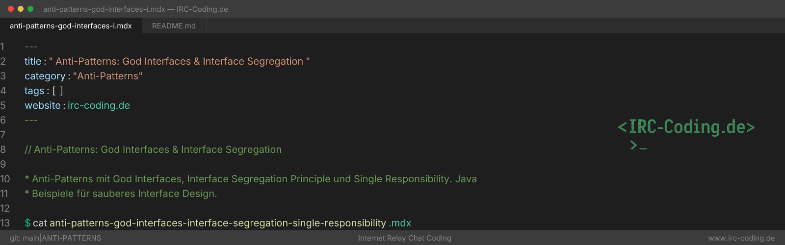 Anti-Patterns: God Interfaces e Interface Segregation
