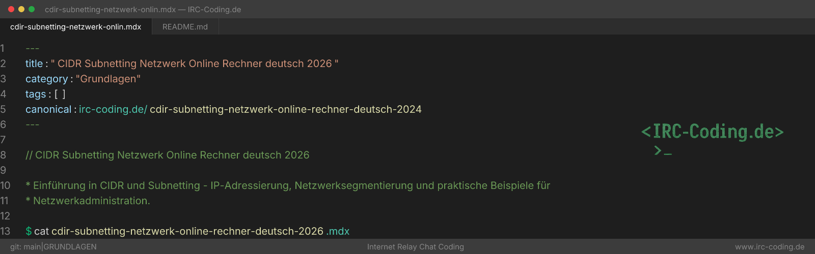 CIDR Subnetting Netzwerk Online Rechner deutsch 2026