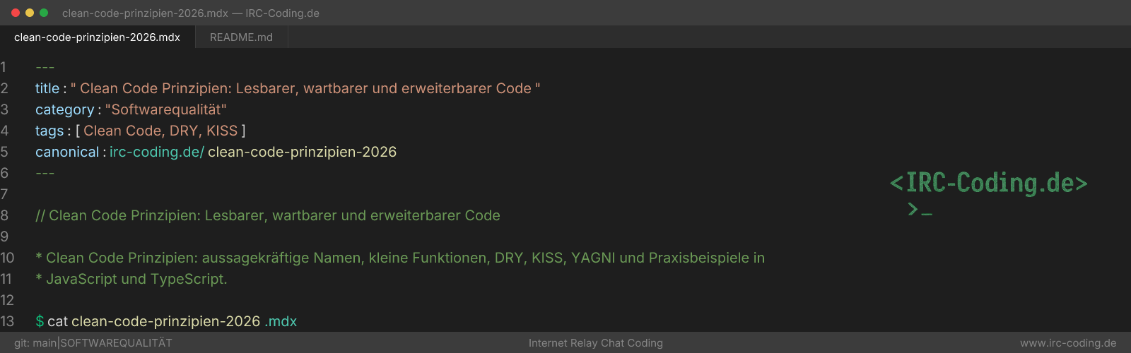 Clean Code Principles: Readable, Maintainable Code