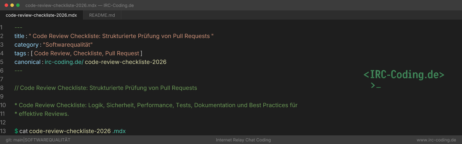 Code Review Checklist: Pull Request Guidelines