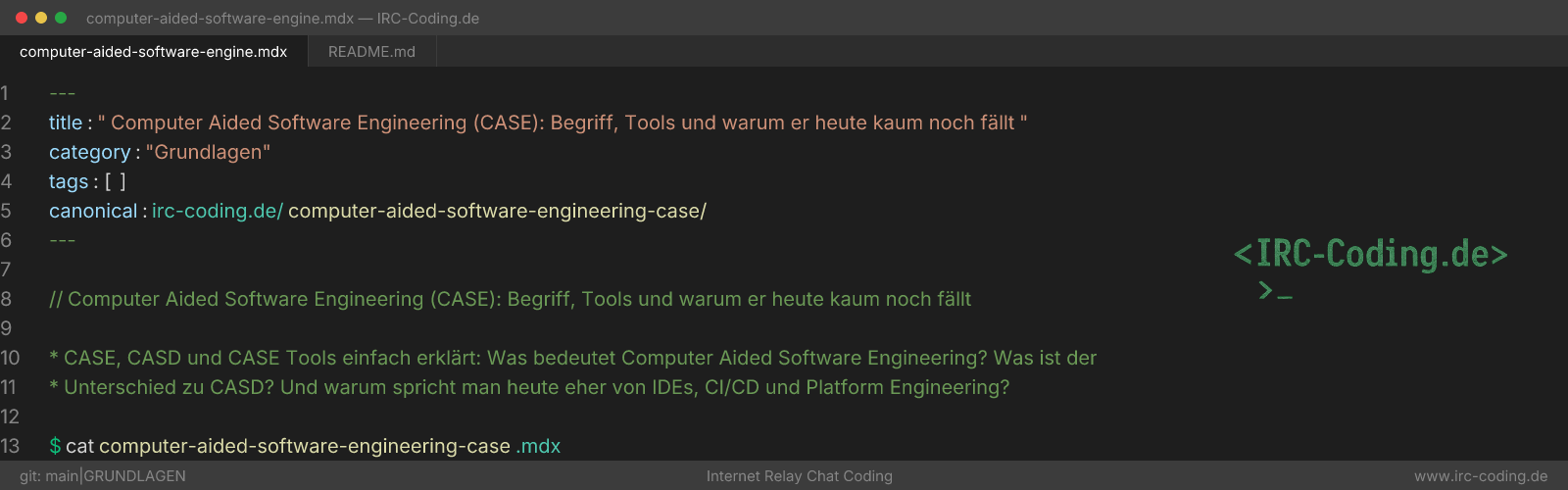 Computer Aided Software Engineering CASE Tools, IDE, DevOps und moderne Toolchains