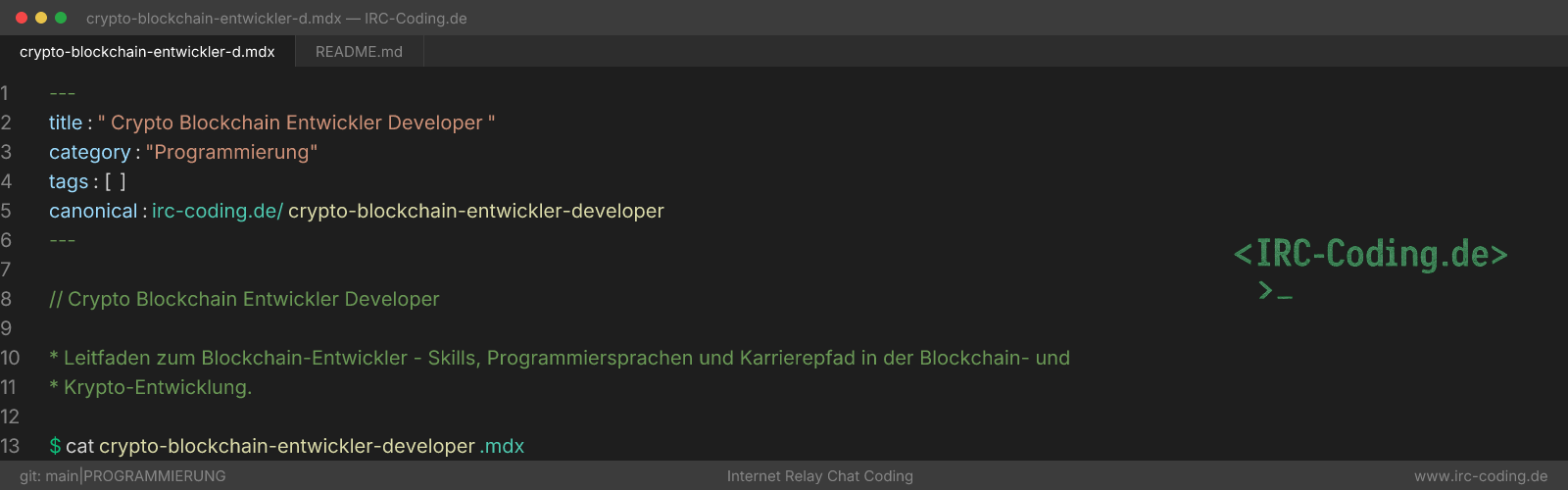 Crypto Blockchain Entwickler Developer