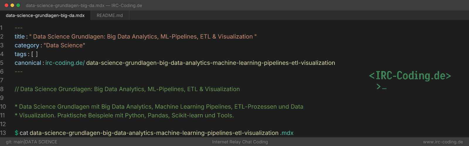 Data Science Basics: Big Data, ML Pipelines & ETL