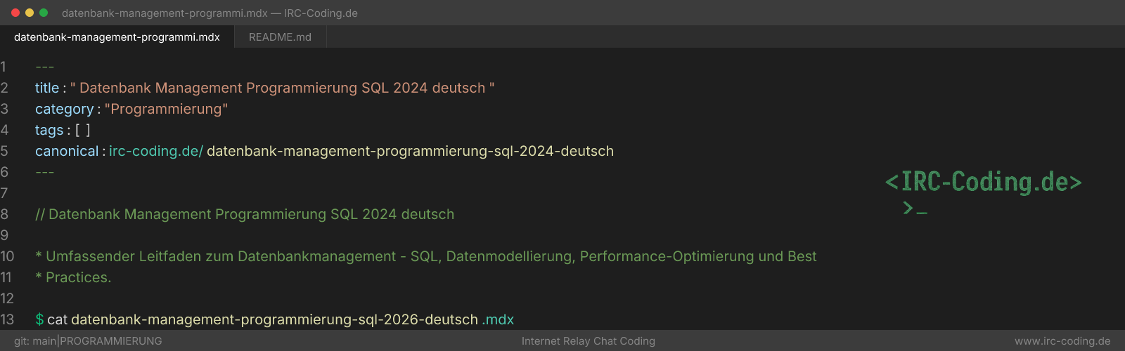 Datenbank Management Programmierung SQL 2024 deutsch