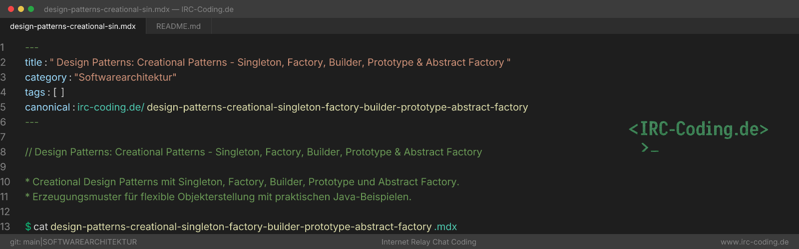 Creational Design Patterns: Singleton, Factory, Builder
