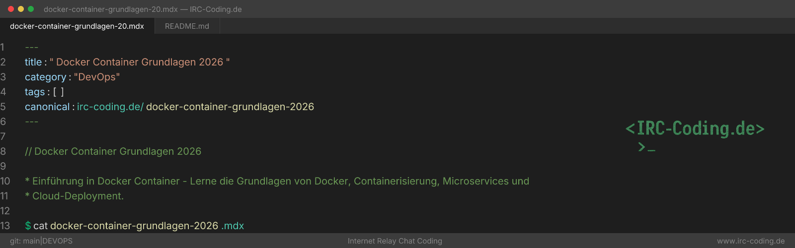 Docker Container Grundlagen 2026
