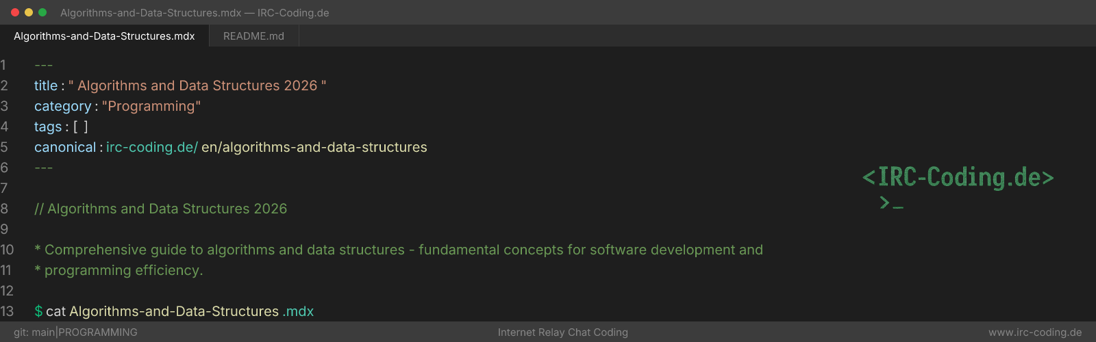 Algorithms and Data Structures 2026