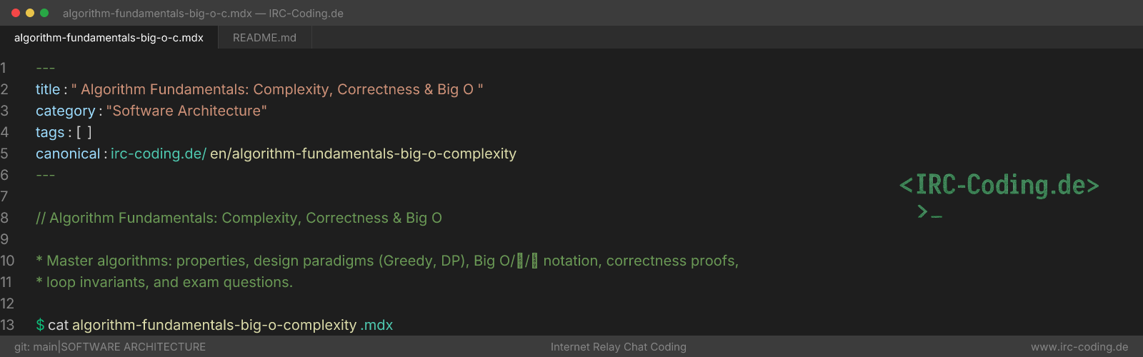 Algorithm Fundamentals: Complexity, Correctness & Big O