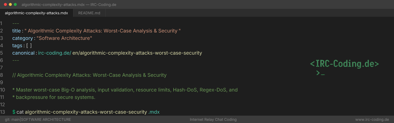 Algorithmic Complexity Attacks: Worst-Case Analysis & Security