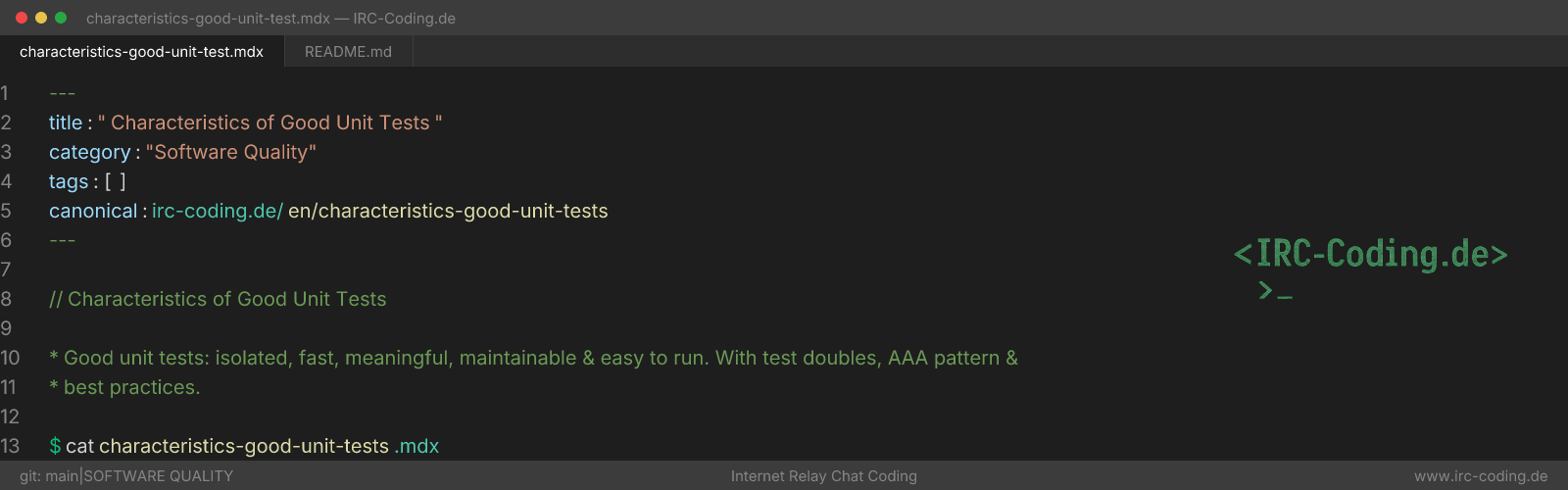 Characteristics of Good Unit Tests