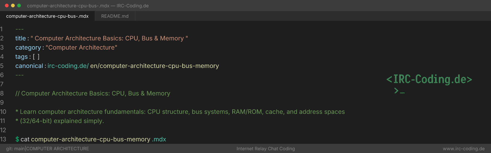 Computer Architecture Basics: CPU, Bus & Memory