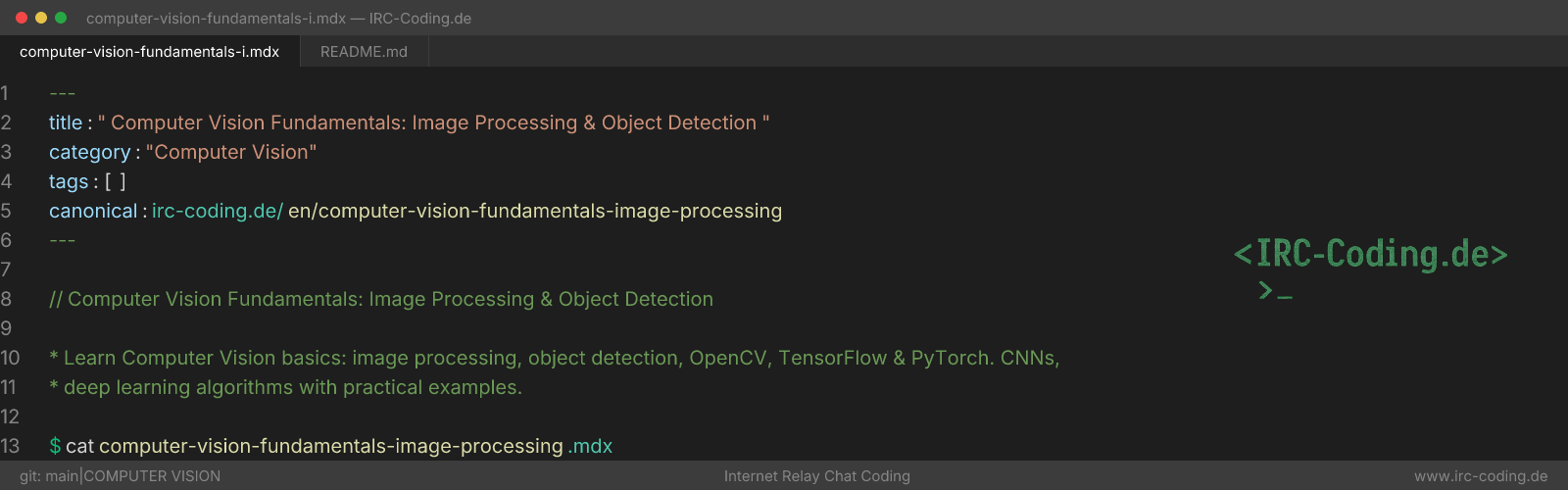 Computer Vision Fundamentals: Image Processing & Object Detection