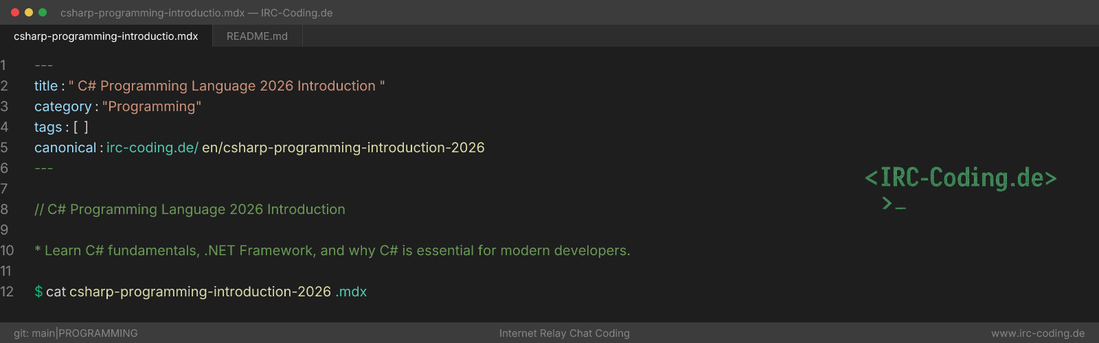 C# Programming Language 2026 Introduction