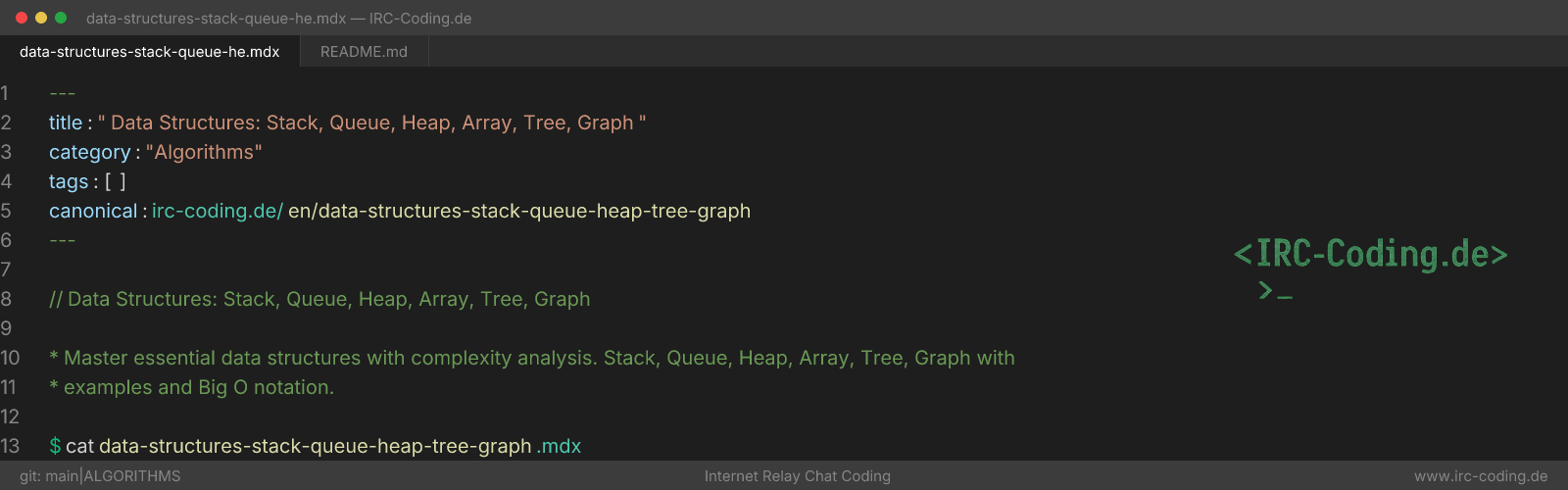 Data Structures: Stack, Queue, Heap, Array, Tree, Graph