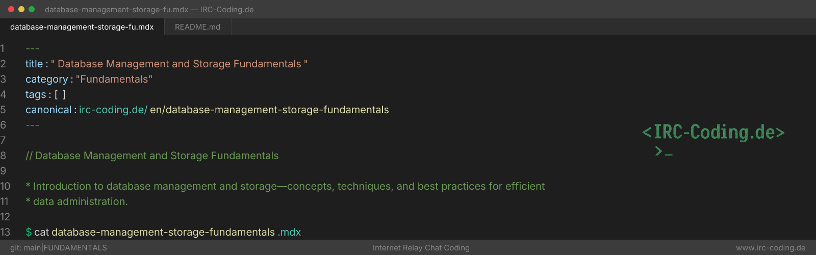 Database Management and Storage Fundamentals