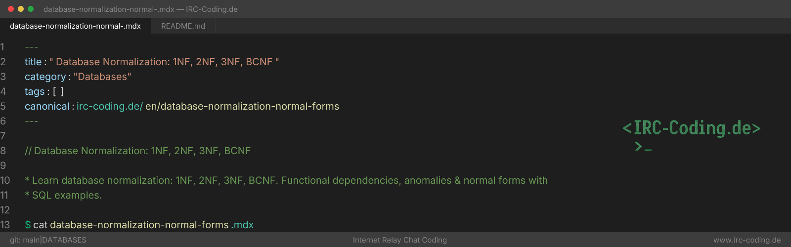 Database Normalization: 1NF, 2NF, 3NF, BCNF