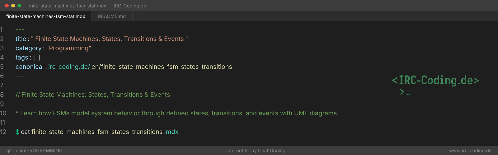 Finite State Machines: States, Transitions & Events