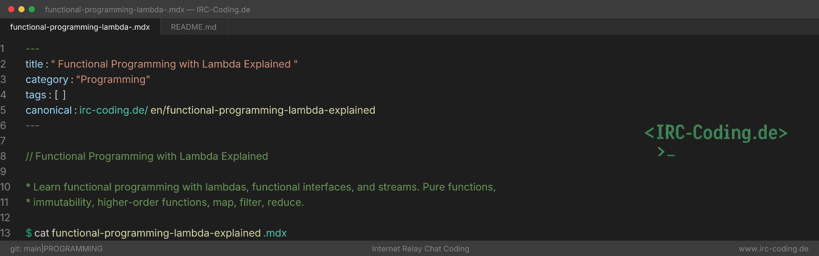 Functional Programming with Lambda Explained — IRC-Coding