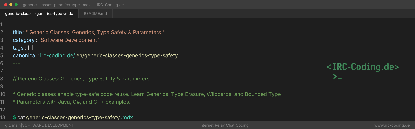 Generic Classes: Generics, Type Safety & Parameters
