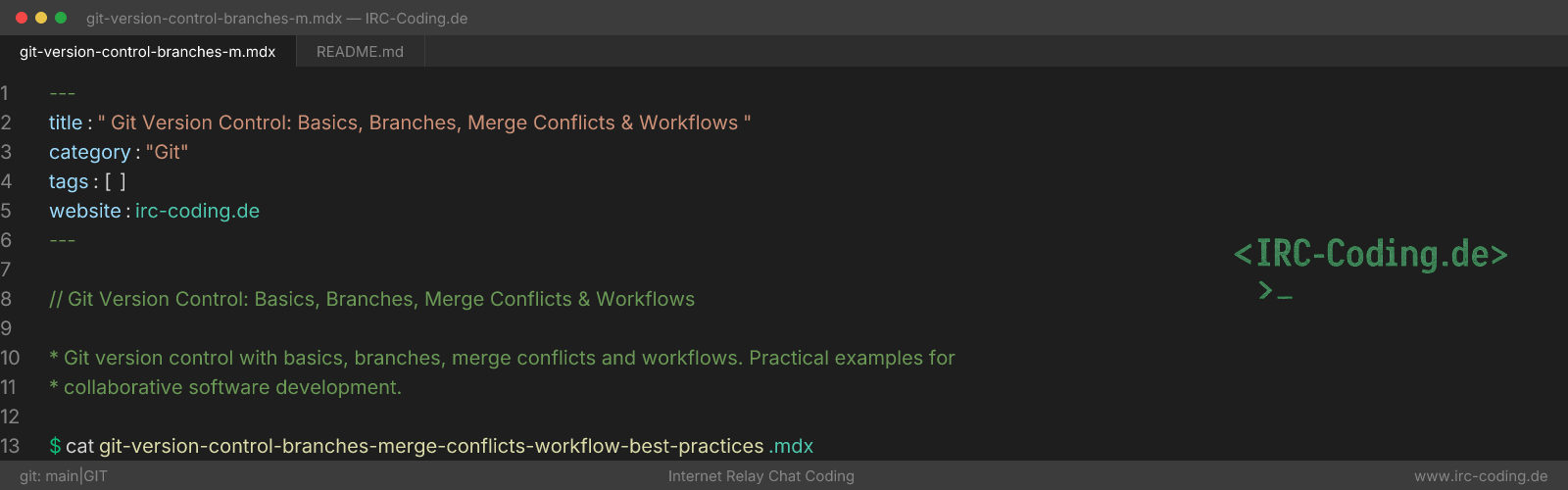 Git Version Control: Basics, Branches, Merge Conflicts & Workflows