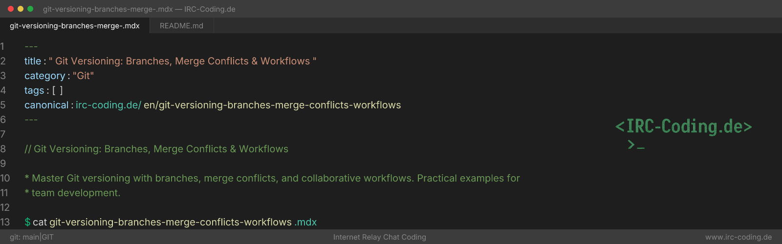 Git Versioning: Branches, Merge Conflicts & Workflows