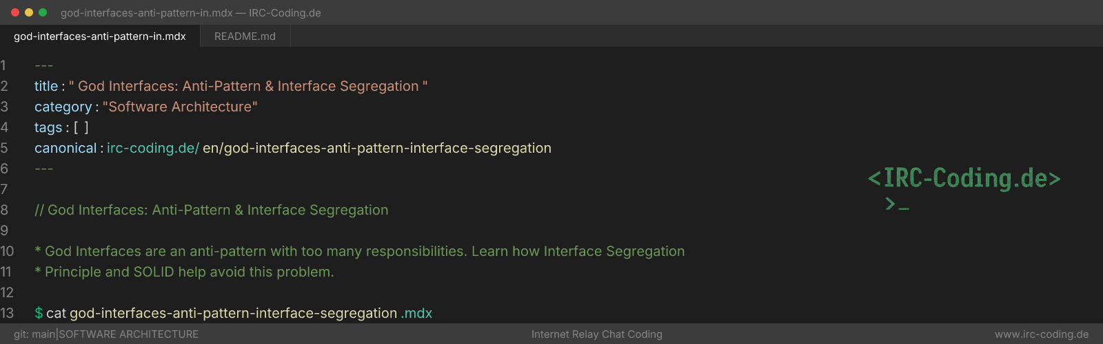God Interfaces: Anti-Pattern & Interface Segregation