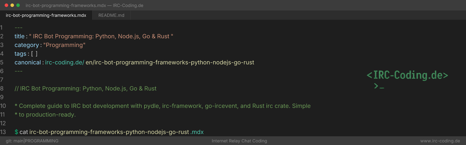 IRC Bot Programming: Python, Node.js, Go & Rust