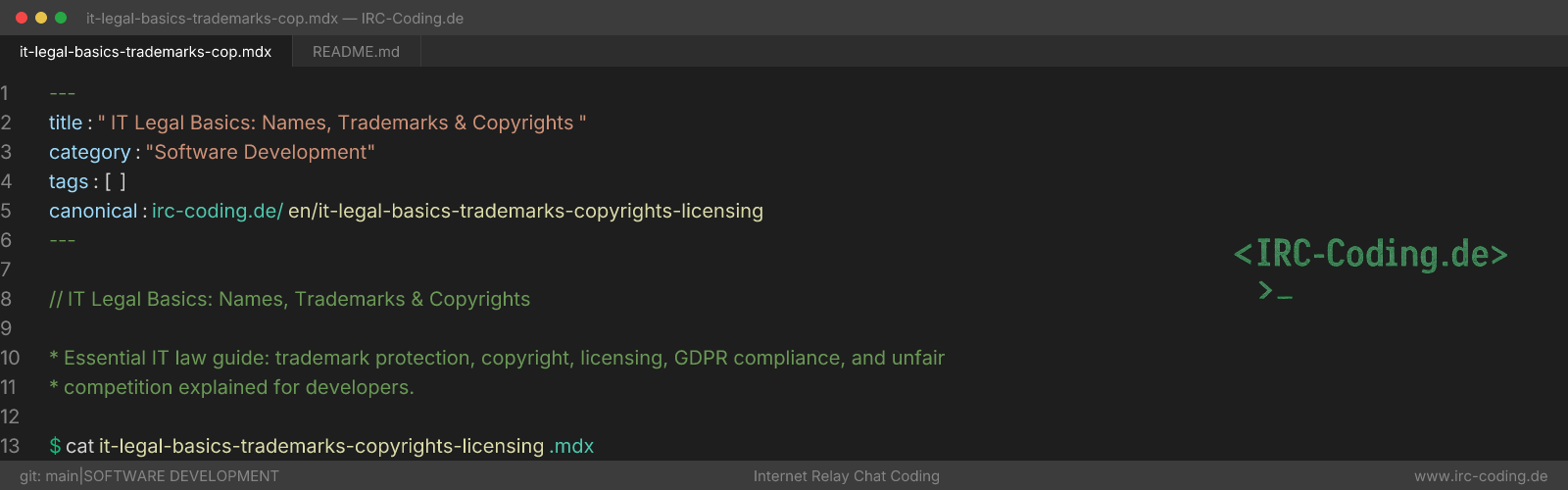 IT Legal Basics: Names, Trademarks & Copyrights