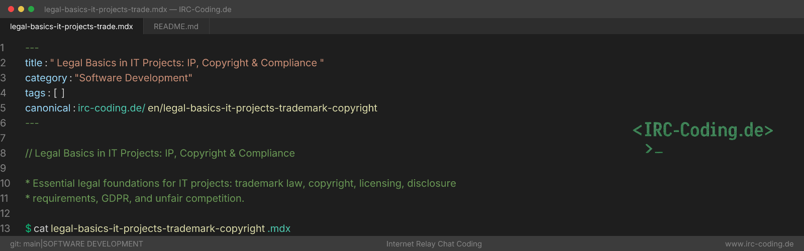 Legal Basics in IT Projects: IP, Copyright & Compliance