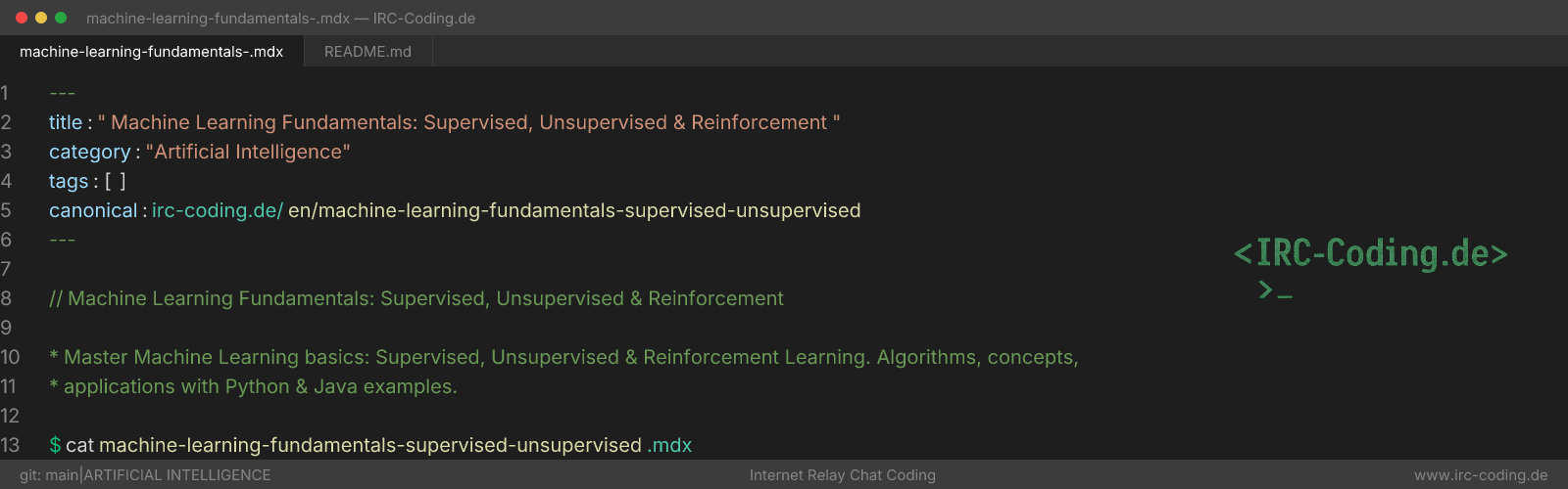 Machine Learning Fundamentals: Supervised, Unsupervised & Reinforcement