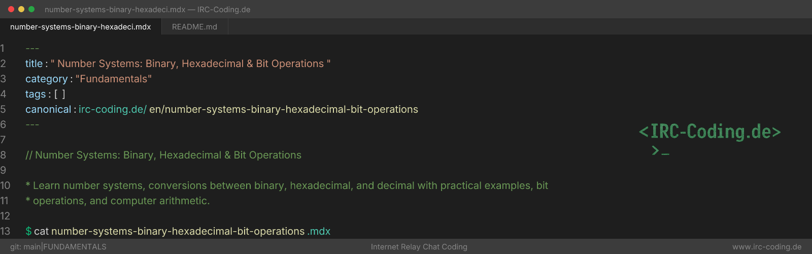 Number Systems: Binary, Hexadecimal & Bit Operations