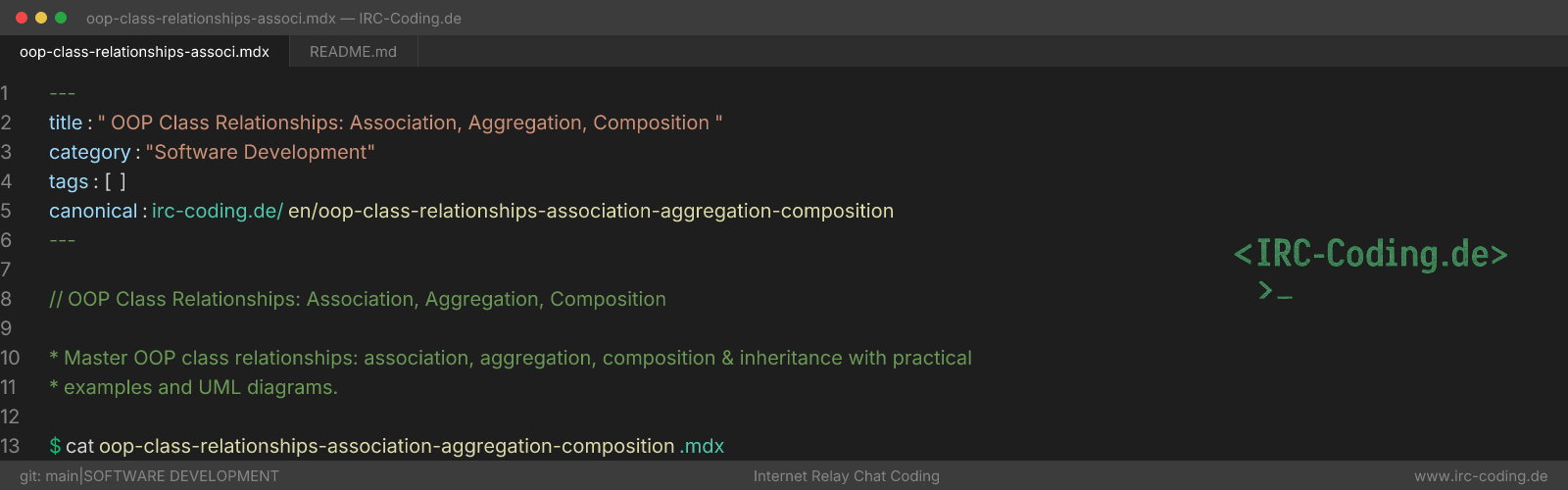 OOP Class Relationships: Association, Aggregation, Composition