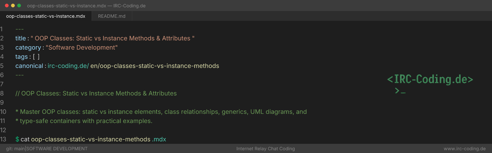 OOP Classes: Static vs Instance Methods & Attributes