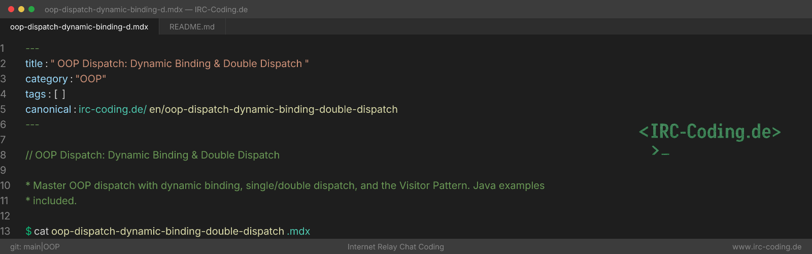 OOP Dispatch: Dynamic Binding & Double Dispatch