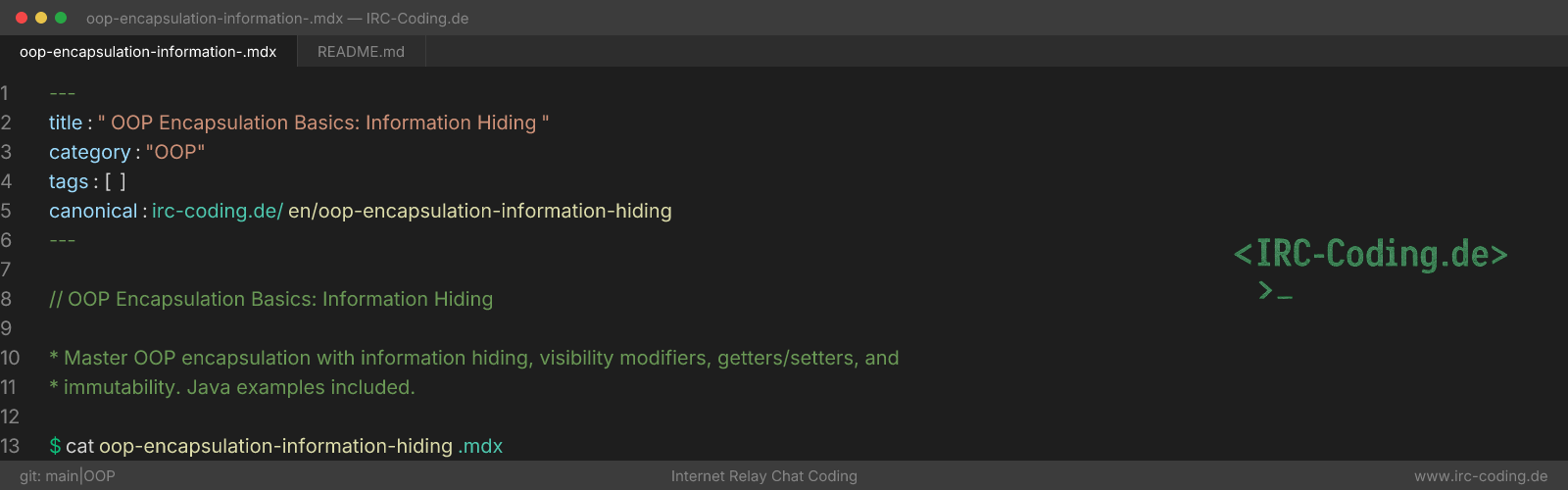 OOP Encapsulation Basics: Information Hiding