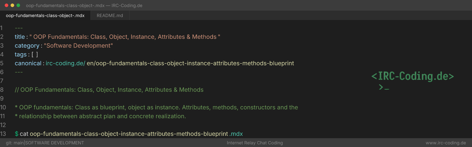 OOP Fundamentals: Class, Object, Instance, Attributes & Methods