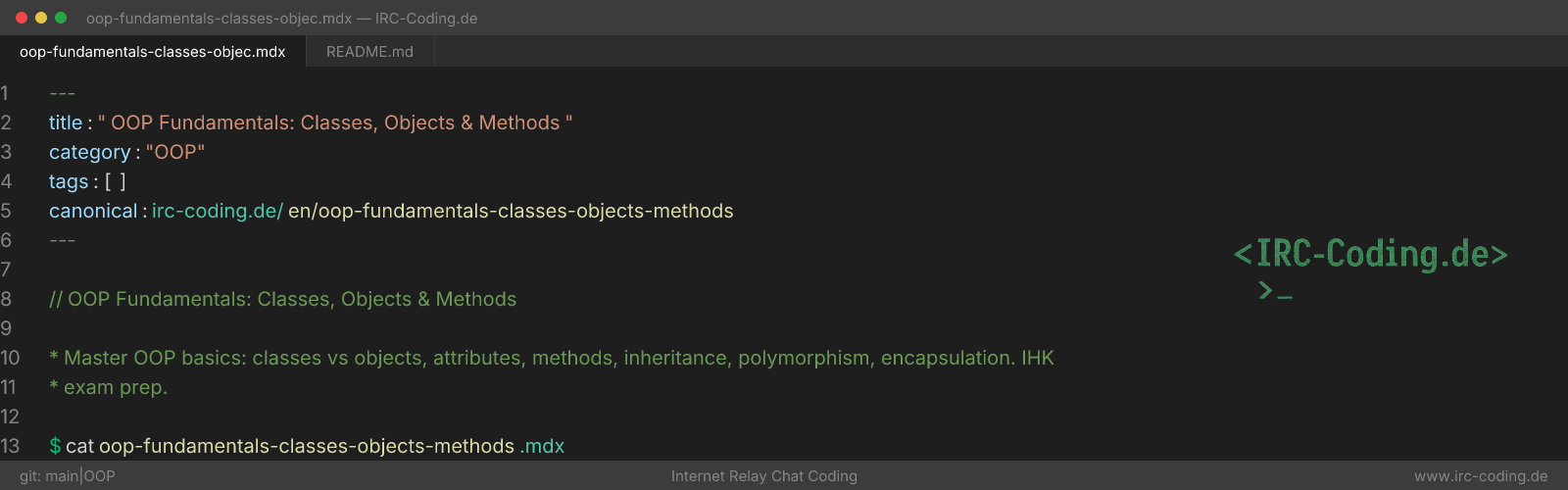 OOP Fundamentals: Classes, Objects & Methods