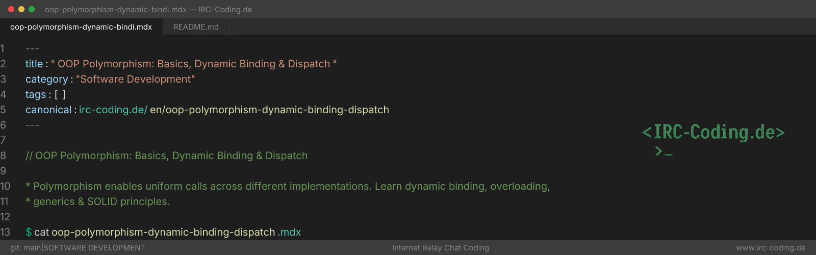 OOP Polymorphism: Basics, Dynamic Binding & Dispatch