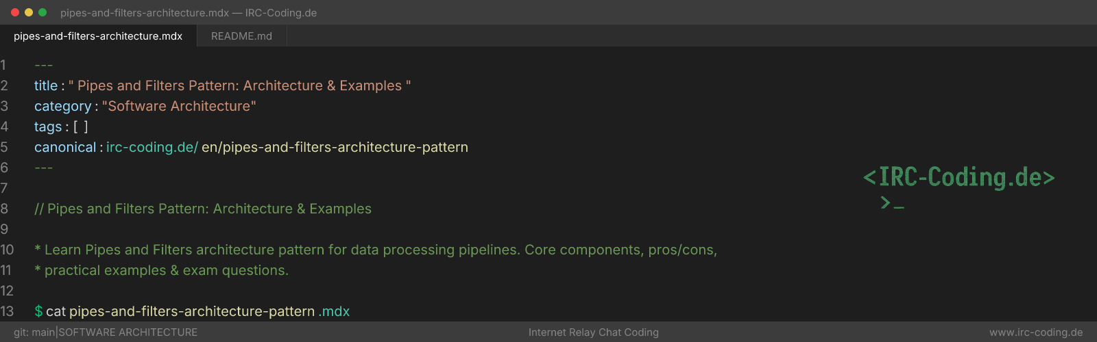 Pipes and Filters Pattern: Architecture & Examples