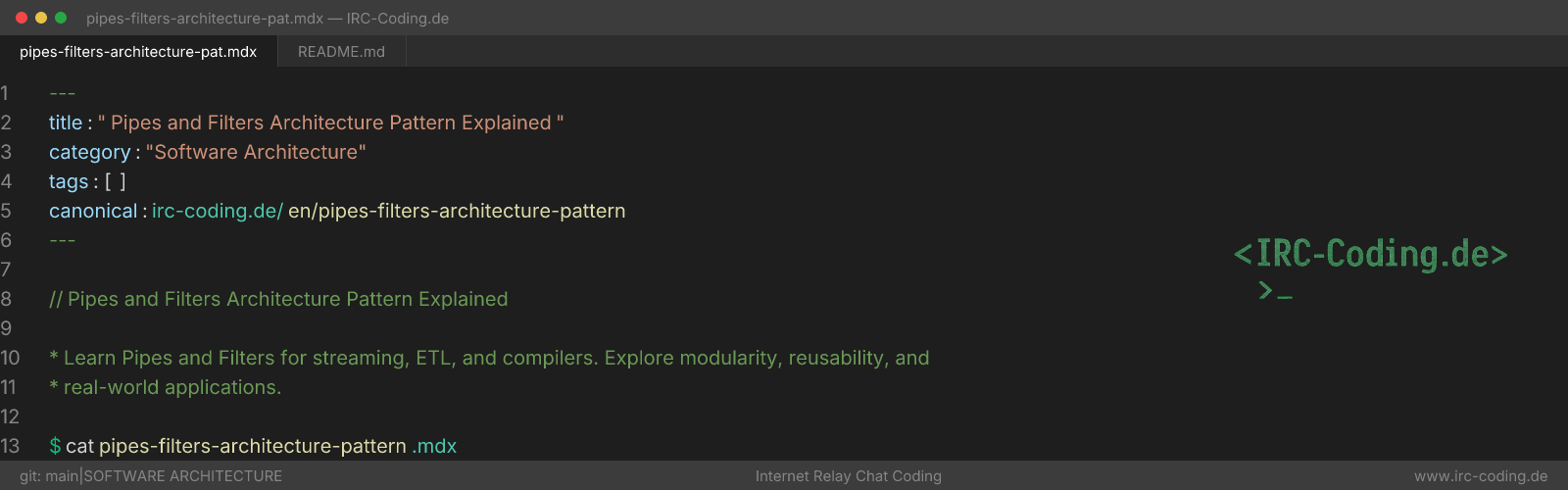 Pipes and Filters Architecture Pattern Explained