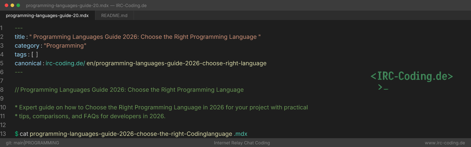 Programming Languages Guide 2026: Choose the Right Programming Language