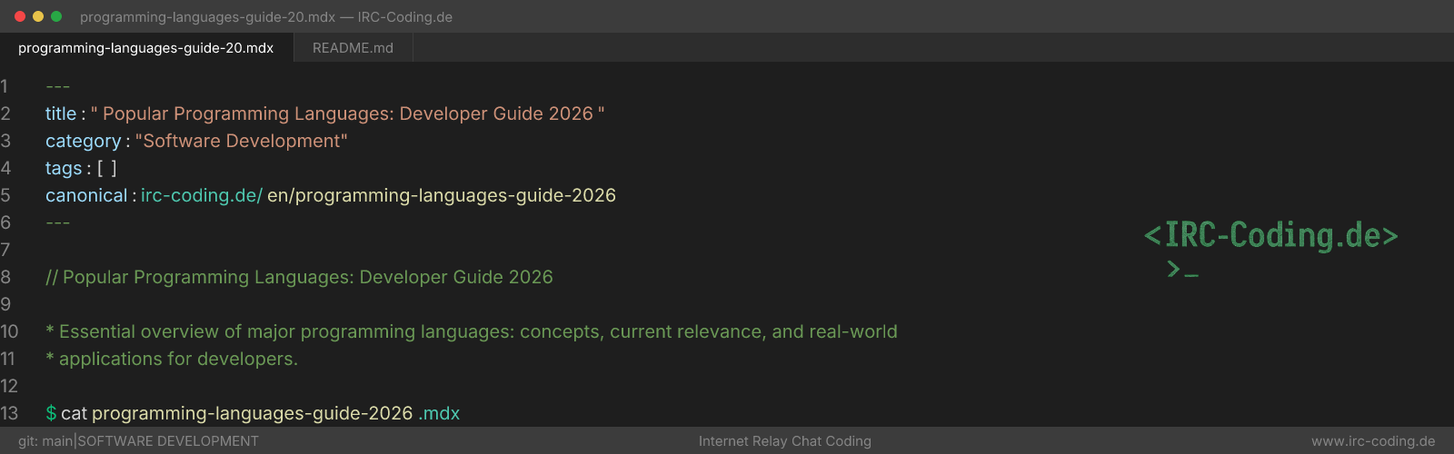 Popular Programming Languages: Developer Guide 2026