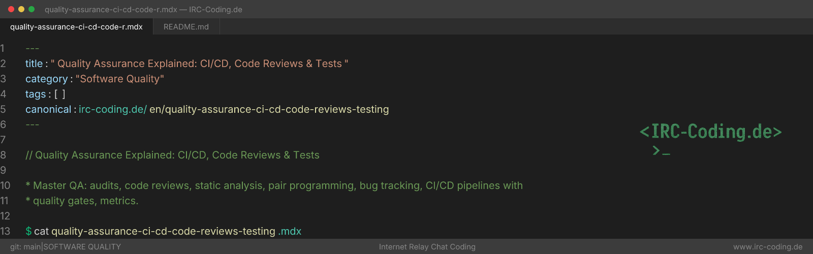 Quality Assurance Explained: CI/CD, Code Reviews & Tests