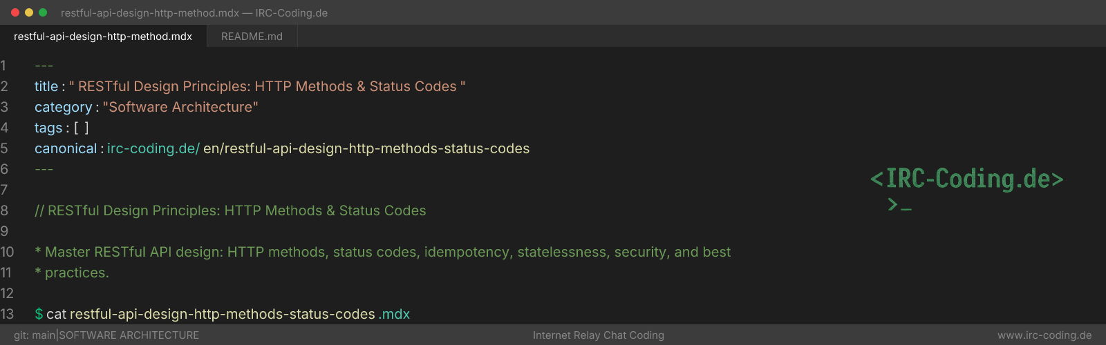 RESTful Design Principles: HTTP Methods & Status Codes