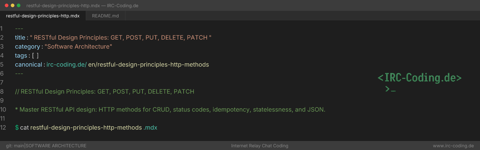 RESTful Design Principles: GET, POST, PUT, DELETE, PATCH