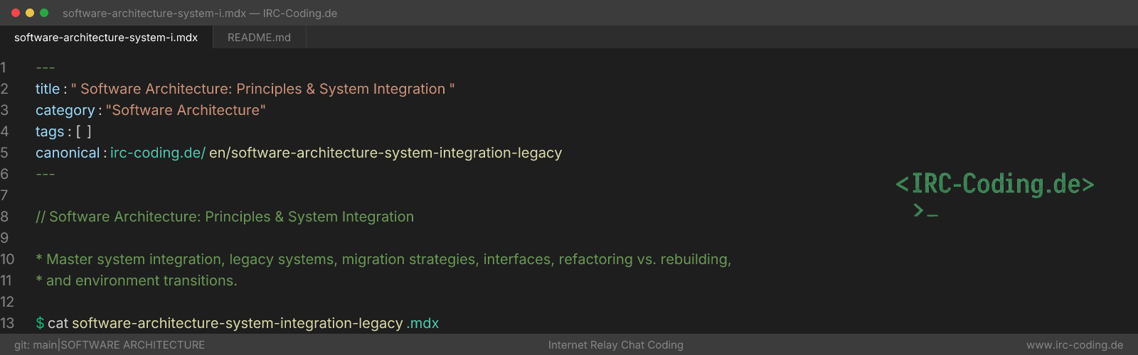Software Architecture: Principles & System Integration