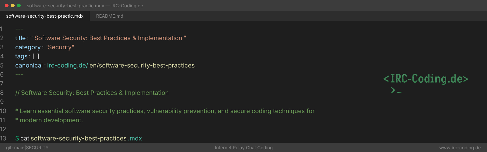 Software Security: Best Practices & Implementation