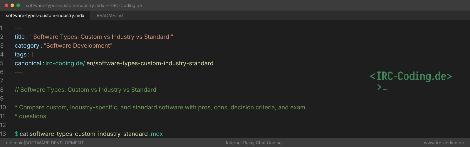 Software Types: Custom vs Industry vs Standard
