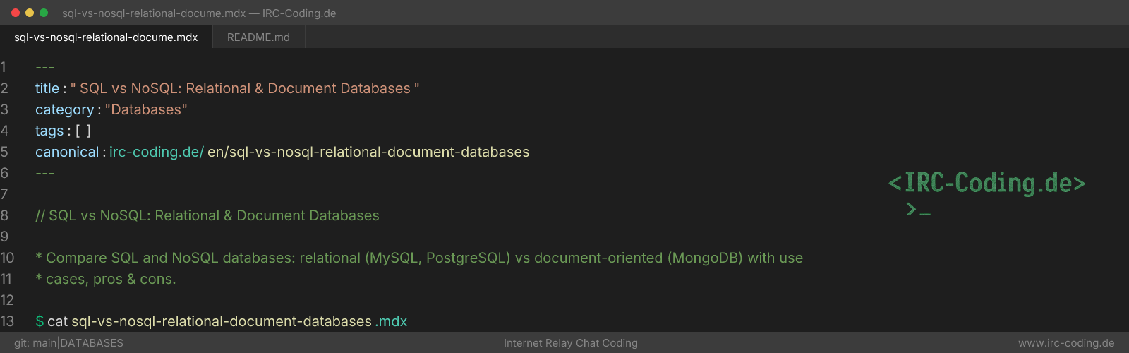 SQL vs NoSQL: Relational & Document Databases