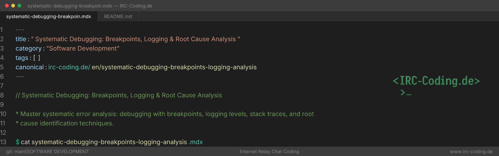 Systematic Debugging: Breakpoints, Logging & Root Cause Analysis